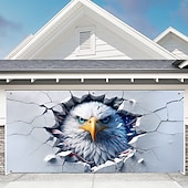 olcso 250. évforduló-USA 250. évfordulós garázsajtó borítás 3D optikai illúzió kopasz sas feje 2D nyomtatásból repedt fal háttér design hazafias dekoráció félötszázados évforduló ünneplésre július 4-én