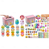 cheap Novelty Toys-Easter Egg Toy Assortment for Kids, Large Easter Party Favor Set with Plastic Eggs, Mini Toys, Stickers &amp; Fillers, Easter Basket Stuffers, Egg Hunt Prizes &amp; Classroom Rewards