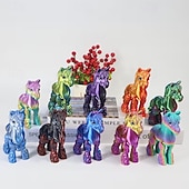 billige Statuer-3D-printet hestestatue med bevegelige ledd, realistisk hestefigur med uttrykksfulle øyne &amp;fluffy manke, utendørs kinesisk nyttårsdekorasjon, gave til hest som blir født i år, skrivebord &amp;hyllepynt