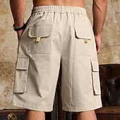 Χαμηλού Κόστους Στρατιωτικά Σορτς-Ανδρικά Φορέματα φορτίου Σορτς φορτίου Σορτσάκια Casual σορτς Τσέπη Ελαστική μέση Σκέτο Πάνω από το Γόνατο Causal ΕΞΩΤΕΡΙΚΟΥ ΧΩΡΟΥ Streetwear Μοντέρνα Κομψό στυλ street Μαύρο Λευκό Μικροελαστικό