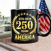 voordelige Mokken &amp; Bekers-Mok ter ere van het 250-jarig bestaan van de Verenigde Staten, patriottisch cadeau, keramische koffiemok ter gelegenheid van het 250-jarig jubileum, 1776-2026 Amerika 250, cadeau voor