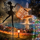 levne Světla cesty &amp; lucerny-1 ks venkovní solární světlo do konve s vílou, vodotěsné IP44, dekorace na zahradní cestu, trávník, osvětlení farmářské krajiny, venkovní dekorativní akcentové světlo pro zahradu a cestu