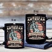 Недорогие Кружки и чашки-Патриотическая кружка к 250-летию Соединенных Штатов, керамическая кофейная кружка к полувековому юбилею, 1776-2026 Америка 250, подарок на День независимости 4 июля для мужчин и женщин, для