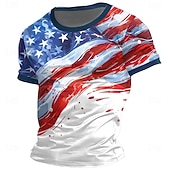 billiga Patriotisk T-shirt för veteraner-4 juli 2026 250:e minnesdagen Herrs patriotiska patriot grafisk 3D tryck amerikansk flagga veteran crew neck kortärmad T-shirt