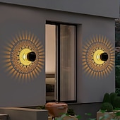 levne Venkovní nástěnná světla-2 ks venkovní solární vodotěsné kreativní duté válcové železné projekční nástěnné osvětlení, závěsné lucerny pro zahradu, dvůr, cestu, trávník, schodiště, krajinářské osvětlení, venkovní dekoraci