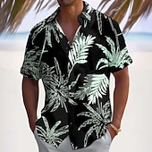 economico Piante tropicali-Per uomo Albero di Cocco Colore sfumato Piante Tropicali Camicia hawaiana estiva Camicia con Bottoni Camicia Aloha Manica Corta Hawaiano Ferie Abbigliamento mare Estate Primavera Collo ripiegato