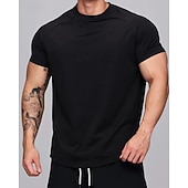 Χαμηλού Κόστους T-shirts και αμάνικα μπλουζάκια για τρέξιμο-Ανδρικά Μονόχρωμο Tricou de Alergat Μπλούζα συμπίεσης Καλοκαίρι Άνοιξη Φθινόπωρο Κοντομάνικο Γρήγορο Στέγνωμα Συμπίεση Ύγρανση Γυμναστήριο προπόνηση Ενεργή εκπαίδευση Ασκηση Θαλασσί Μαύρο Μπεζ