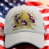 halpa Yhdysvaltojen 250-vuotisjuhla-Yhdysvaltojen 250-vuotisjuhlahattu, kalju kotka, kirjailtu isänmaallinen lippalakki, säädettävä retro-isänmaallinen lippalakki miehille ja naisille, puoliviisivuotisjuhla