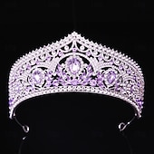 abordables Tiaras &amp; Couronnes-Couronnes Coiffe Alliage Mariage Anniversaire Élégant Mignon Avec Strass Casque Couvre-chef
