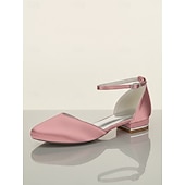 economico Madre della Sposa/Sposo-décolleté da donna con tacco basso e cinturino alla caviglia in raso bordeaux - eleganti scarpe da sera minimaliste per la mamma della sposa, matrimonio chic in città &amp;eventi formali