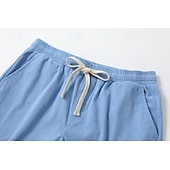 Χαμηλού Κόστους Casual σορτς-Ανδρικά Σορτς βάφλα Σορτσάκια Καλοκαιρινό σορτς Casual σορτς Κορδόνι Τσέπη Ελαστική μέση Σκέτο Άνεση Αναπνέει σύντομο ΕΞΩΤΕΡΙΚΟΥ ΧΩΡΟΥ Διακοπές Αθλητισμός Καθημερινό Μαύρο Λευκό Μικροελαστικό