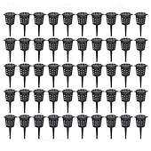 abordables Riego e irrigación-50 cestas de fertilizante de plástico resistentes para plantas con tapa de cúpula: liberación automática de nutrientes, drenaje de fondo abierto, macetas apilables para viveros de interior/exterior,