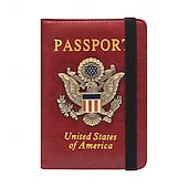 levne úschovna zavazadel a cestování-Pouzdro na pas s blokováním RFID pro ženy a muže, kožená cestovní peněženka na pas s kovovým 3D kovovým odznakem, pouzdro na cestovní doklady, příslušenství