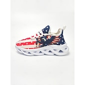  Vereinigte Staaten 250. Jubiläum Frauen USA-Flagge und Adler Druck Sneakers mit Feuerwerksdesign Patriotische Freizeitschuhe für den Unabhängigkeitstag Paraden Festivals Sportveranstaltungen und den