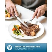 tanie Nowinki w kategorii Przybory kuchenne-Zestaw sztućców ze stali nierdzewnej do kontaktu z żywnością, 20/30 elementów, 4 zestawy sztućców z polerowanej na wysoki połysk, w tym noże obiadowe, łyżki i widelce, można myć w zmywarce, w domu i