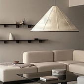 levne Design bubnu a kuželu-kuželové závěsné světlo, zúžená závěsná lampa z rýžového papíru 13,8", moderní stropní svítidlo s objímkou E26, bílý farmářský lustr do obývacího pokoje, jídelny, ložnice