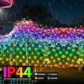  Luces de red para exteriores, funciones RGB y de bricolaje, luces de red inteligentes con 64 modos para decoración de patios con arbustos, impermeables para exteriores
