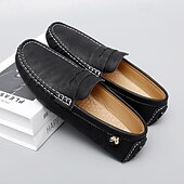 billiga Casual loafers-Herrloafers i läder – bekväma slip-ons för vardagsbruk, kontor och resor