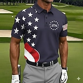 ieftine Patriotice 250 Polo-4 iulie 2026, a 250-a aniversare Bărbați Drapelul SUA american Golf Tricouri polo sport Manșon scurt Tricouri de polo Cămăși cu guler Casual Îmbrăcăminte Atletică Ținuta de festival Nasturi Var