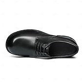 cheap Classic Dress Shoes-Men's Dark Brown Leather Lace-Up Shoes – Elegant Faux Leather Wedding Footwear for Formal Ceremonies