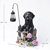 economico Illuminazione vialetto-1 pezzo di luce solare impermeabile per esterni a forma di cane, decorazione per giardino, prato, vialetto, luce solare da giardino in resina a forma di cucciolo, illuminazione d'accento per