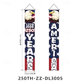  Decorazioni per stendardi da portico per il 250° anniversario dell'America, cartelli da appendere alla porta d'ingresso per il cinquantenario degli Stati Uniti, decorazioni di benvenuto patriottiche