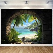 abordables Tapisseries murales-tapisserie Bannières Couverture Plage 3D Chambre Salon Dortoir Chambre d'adolescents Résidence universitaire Porche mural Décoration d'intérieur