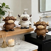 economico Dispenser sapone-dispenser di sapone a forma di mucca delle Highlands, adorabile bottiglia di sapone per le mani a forma di mucca delle Highlands &amp;Gel doccia, bottiglia con pompa ricaricabile a forma di mucca, stampa