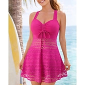 Χαμηλού Κόστους Surfing Tankinis και Bikinis-Γυναικεία Μαγιό Τανκίνι 2 τεμάχια Μονόχρωμο Μπογιάγκ Γρήγορο Στέγνωμα Ελαστικό Αμάνικο Μαγιό Σέρφινγκ Παραλία Κολύμβηση Καλοκαίρι