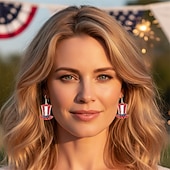  アメリカ建国250周年 イヤリング・ピアス コスプレ 成人 女性用 独立記念日 7月4日 パーティー 性能 ドレスアップ