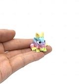 voordelige Pasen-Paashaas 3D-geprint, beweegbaar konijnfiguurtje met verstelbare oren &amp;Expressieve ogen, veelkleurige plastic paasmanddecoratie, geschikt als vulling voor paasmanden of als tafeldecoratie. &amp;lente