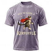  Divertente regalo per creare confusione, maglietta con gatto, lavaggio minerale, vintage, blu, misto cotone, divertente maglietta con grafica di animali per uomo e donna, abbigliamento, abbigliamento