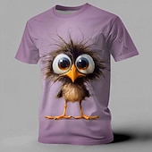  Per uomo Animale Uccello Divertente Maglietta Manica Corta maglietta Stampa 3D Girocollo Camicia Esagerato Designer Feste Ferie Bianco Viola Verde Estate Primavera Abbigliamento S M L XL XXL XXXL