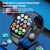 baratos Smartwatch-Relógio inteligente XH018 de 2,06 polegadas com 4G LTE, função celular, pedômetro, lembrete de chamadas, monitor de sono, compatível com Android e iOS, unissex, GPS, chamadas em modo mãos-livres, controle de mídia, classificação IPX-4, caixa de 50 mm.