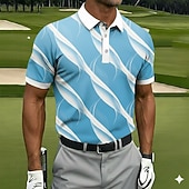abordables Polo de golf para hombre-Hombre Geométrico Golf Camisetas polo deportivas Manga Corta Camisas de polo Camisas con cuello Casual Ropa Deportiva Botones Verano Azul Piscina Rosa Morado