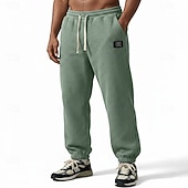 billiga Joggingbyxor-Herr Våffelstruktur Joggare Långbyxor Casual byxor Våffelbyxor Snörning Ensfärgat Komfort Fullängd Ledigt Dagligen Utomhus Semester Mode Svart Armégrön Elastisk