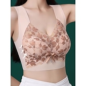 voordelige Tops-Dames Corrigerend ondergoed Modieus Sport Bloemig Blote rug Dagelijks Mouwloos V-hals blauw Zwart Lichtgroen Blozend Roze Zomer Lente Herfst Winter Normale pasvorm
