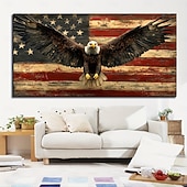  Bandeja de la bandera estadounidense pintura mural militar americana de águila calva decoración del hogar impresa en lienzo pinturas colgantes para sala de estar dormitorio