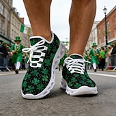 abordables Chaussures pour hommes-Baskets pour hommes pour la Saint-Patrick – imprimé trèfle vert, style sportif et confortable pour les défilés, les fêtes et les festivités