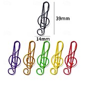 preiswerte Kunst, Handwerk und Nähen-Musikalische, mehrfarbige Metall-Büroklammern, 100 Stück, kreative, notenförmige Büroklammern, Binderclips für Büro- und Schulbedarf