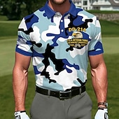  4 de julho de 2026 250º Homens American US Flag Golf Camisas Polo Esportivas Manga Curta Camisas polo Camisas de colarinho Casual Roupa Esportiva Traje de festival Botões Verão Primavera Azul Verde