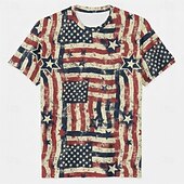  Patriotic T-shirt Graphic Tee USA Retro Vintage Patriotic T-shirt Sleeve 1776-2026 for Unisex Adults' 3D Print  for Independence Day / the Fourth of July 4th of July