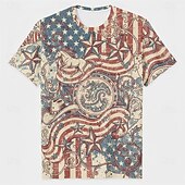 cheap Men's Collection-Patriotic T-shirt Graphic Tee USA Retro Vintage Patriotic T-shirt Sleeve 1776-2026 for Unisex Adults' 3D Print  for Independence Day / the Fourth of July 4th of July