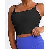 cheap Women's Shirt-Women's Solid Colored Sports Bra Top Sport Top Sports Bra Sleeveless Backless Shock Absorption Breathable Running Fitness Yoga Scoop Neck Sports Bra Tank Back Black White Yellow Tennis Clothing