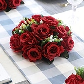 voordelige Kunstbloemen-Kunstmatige trouwrozenbal, halfronde, levensechte neprozen voor bruiloft, verloving, thuis, feest, Valentijnsdag, Moederdag &amp;seizoensdecoraties