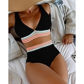 baratos Surfistas Tankinis &amp; Bikinis-Women's Regular Surfing Tankinis &amp; Bikinis Bathing Top 2 Pieces Geometric Open Back UV Protection Elastic Sleeveless Swimwear Surfing Diving Swimming Summer
