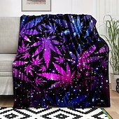 cheap Wall Tapestries-Blanket Fleece Throw Blanket for Couch Weed Leaf Classic Modern 3D Sofa Bed Decorative Warm Blanket Home Decor