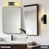voordelige Wandverlichting voor binnen-Badkamerverlichting, wandlampen met glazen buis, voet van geborsteld messing, badkamerwandlampen, nachtlampje voor de slaapkamer, wandlamp voor de kaptafel, woonkamer, hal