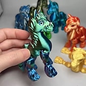 billige Statuer-3D-printet hestestatue med bevegelige ledd, realistisk hestefigur med uttrykksfulle øyne &amp;fluffy manke, utendørs kinesisk nyttårsdekorasjon, gave til hest som blir født i år, skrivebord &amp;hyllepynt