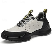 economico Sneakers Casual-scarpe da ginnastica sportive grigie da uomo, tomaia in mesh traspirante, suola ammortizzante, stile sportivo moderno, adatte per camminare, viaggiare e abbigliamento casual